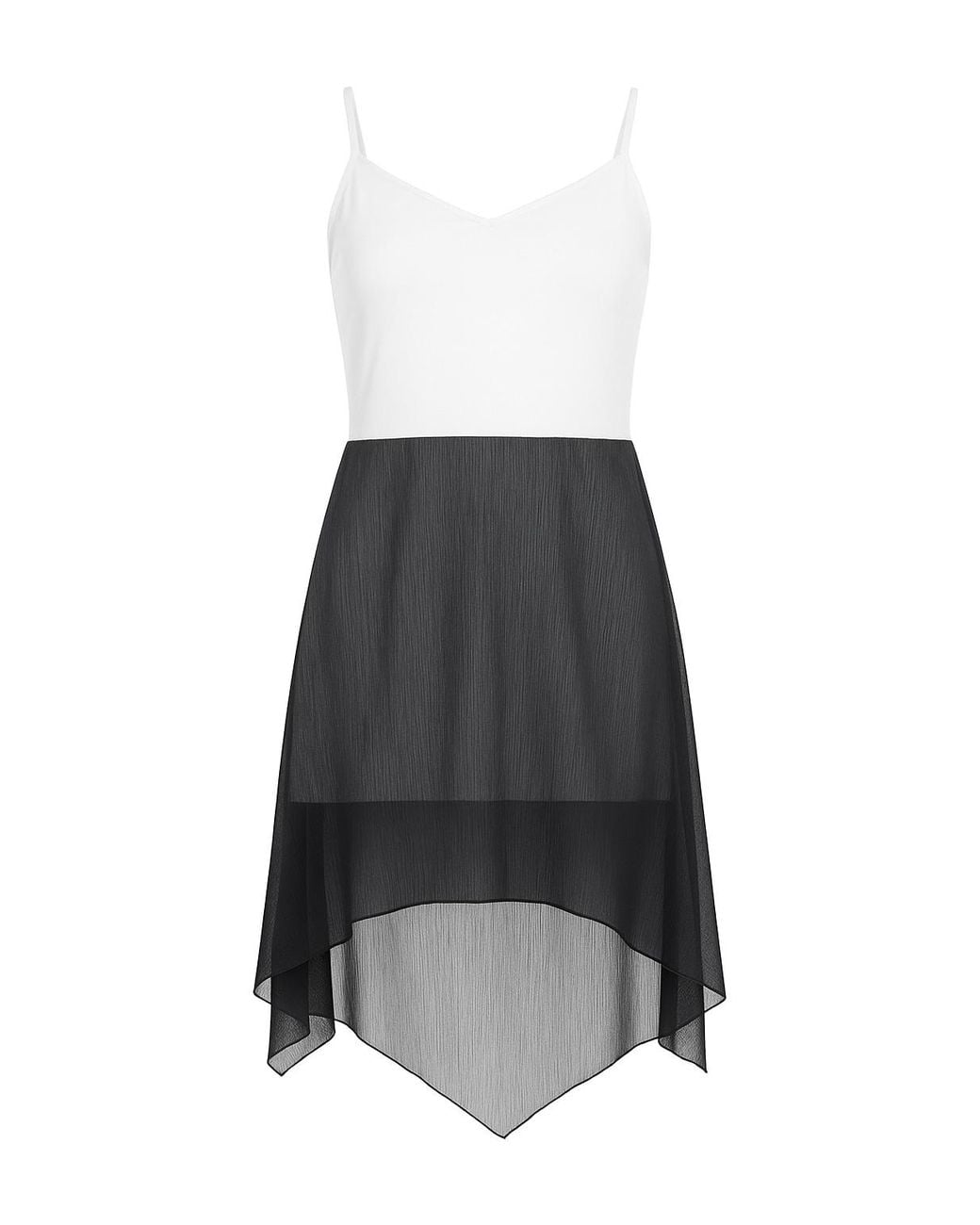 Conquista Black Two Tone Sheer Layer Dress
