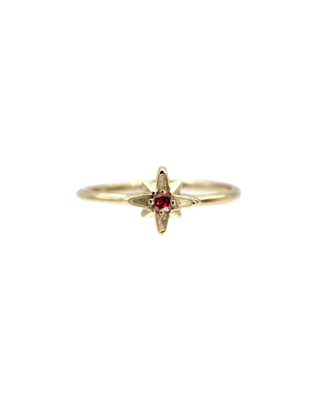 VicStoneNYC Fine Jewelry Metallic Natural Garnet January Birth Stone North Star Ring