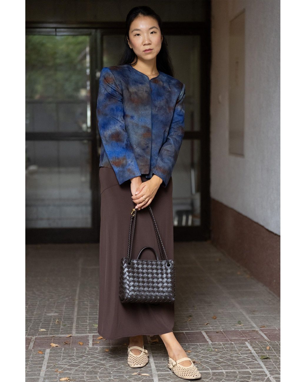 Stovaria Blue Midnight Pure Silk Statement Jacket