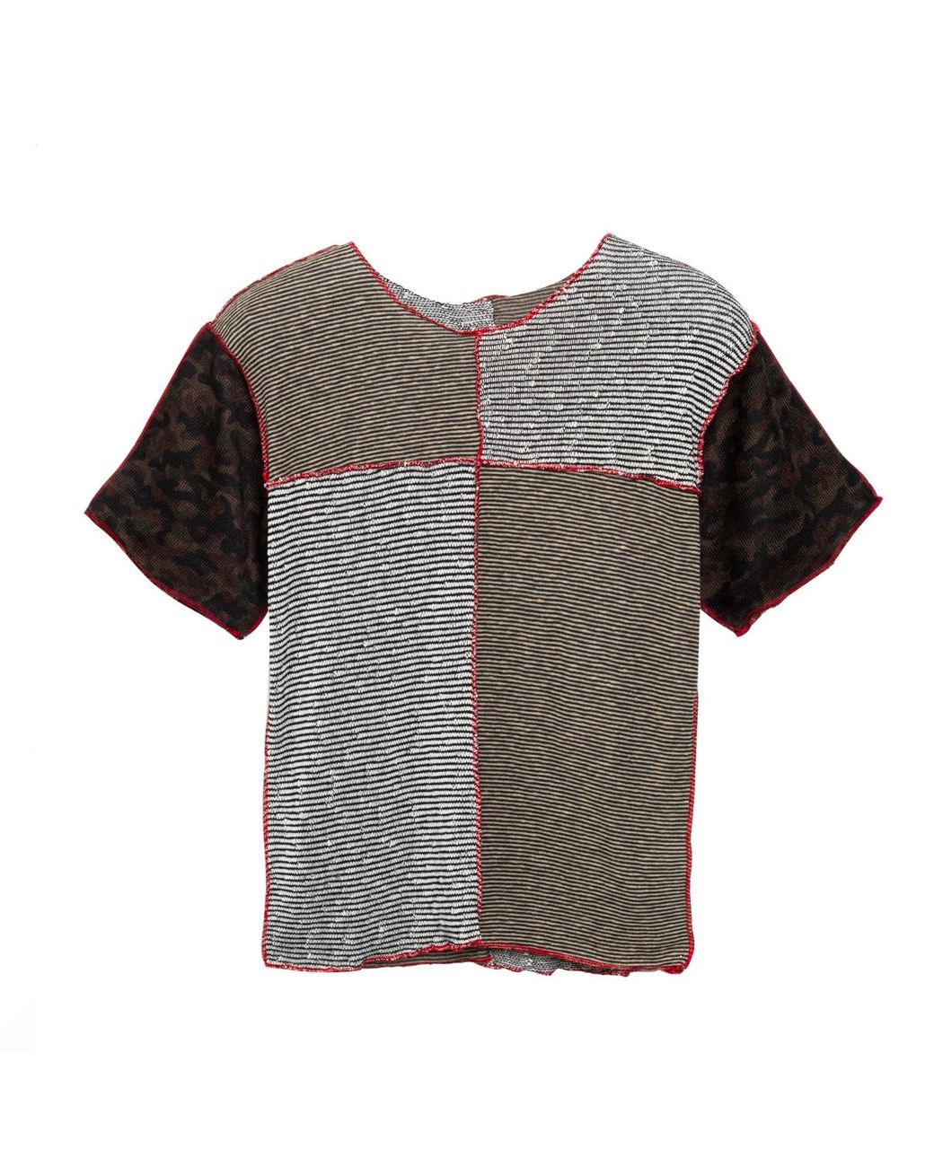 Paloma Lira Brown Upcycled Patchwork Knitted Top
