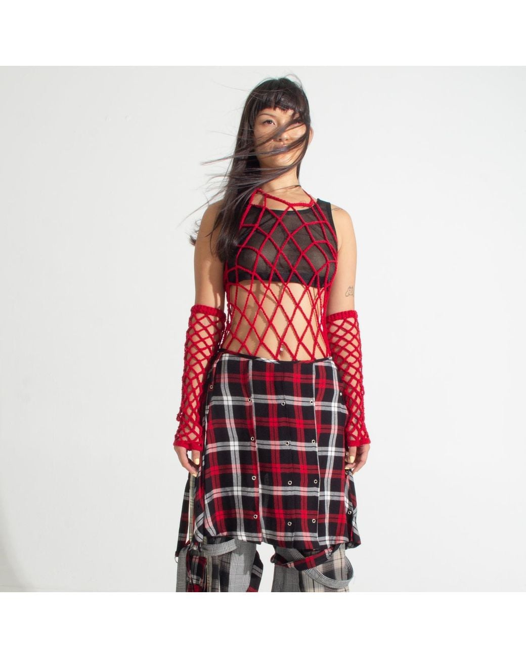 Paloma Lira Red Halter Knitted Body