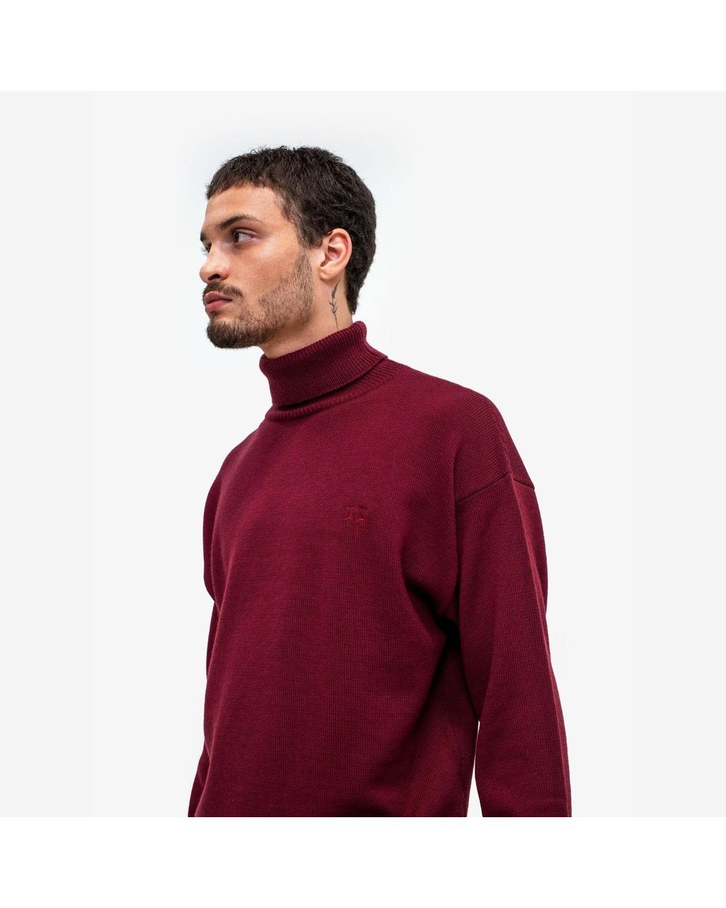 PLACE OF ELMS Purple Barolo Turtleneck Sweater for men