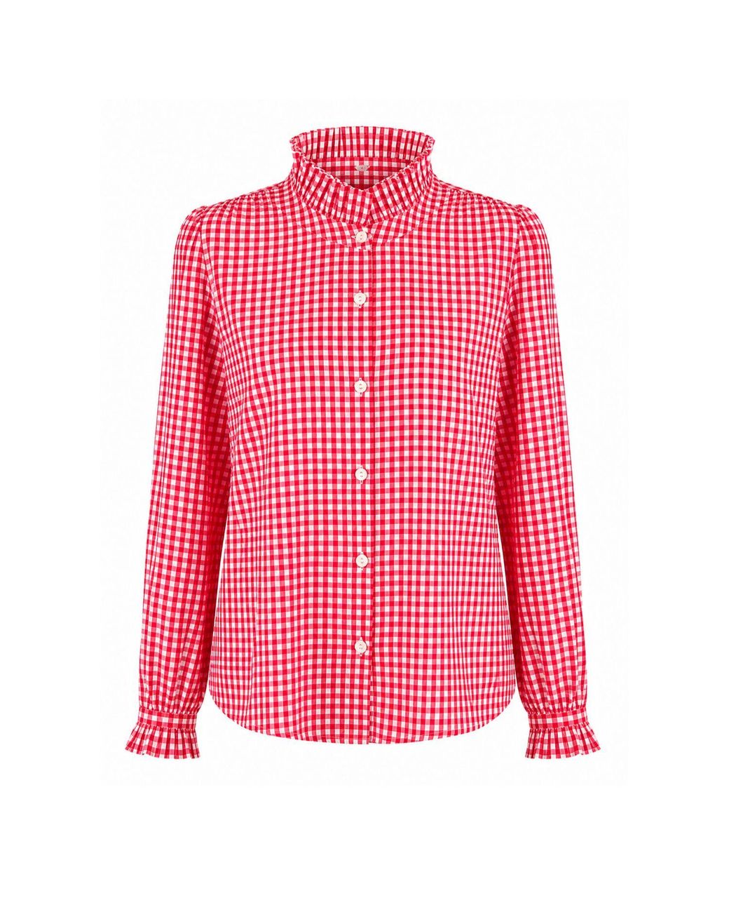 Luella Fashion Pink Carron Cotton Blouse Gingham Pattern