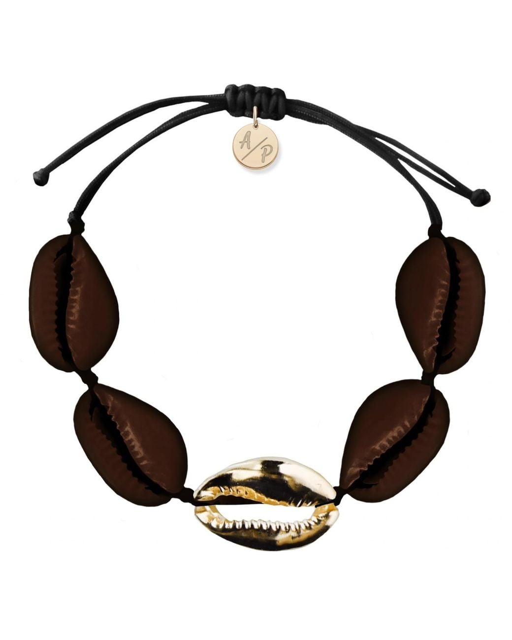 Adriana Pappas Designs Black Sleek Shells Bracelet Shiny