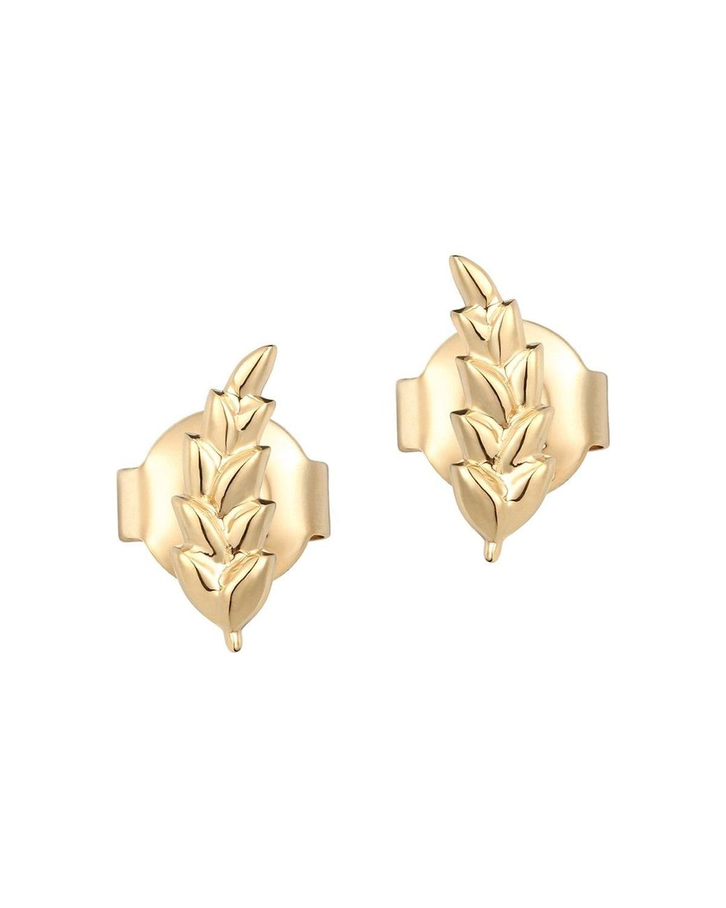 Larisa Beaumont Metallic Dainty Wheat Stud Earrings