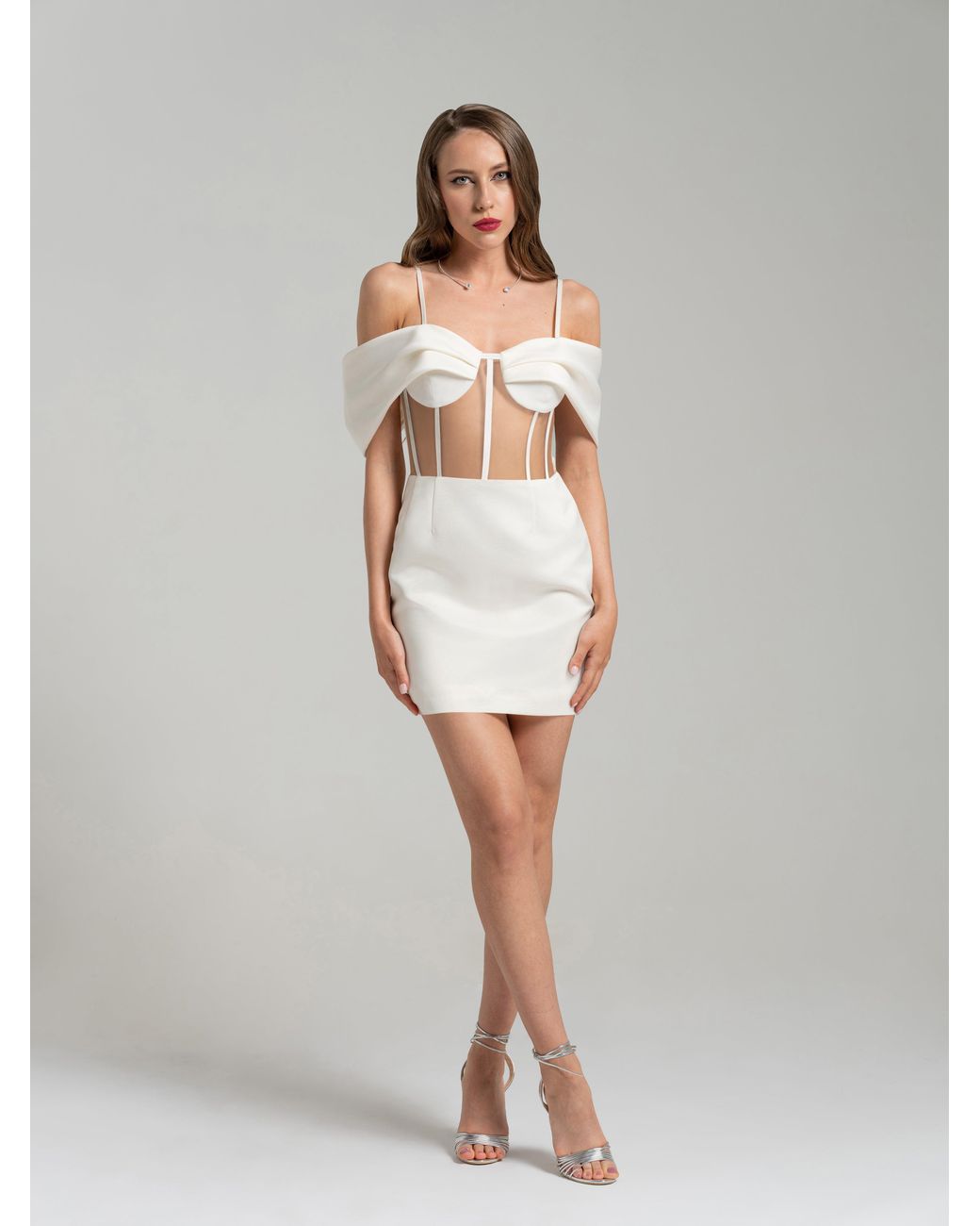 Tia Dorraine White Belle Of The Ball Satin Mini Dress