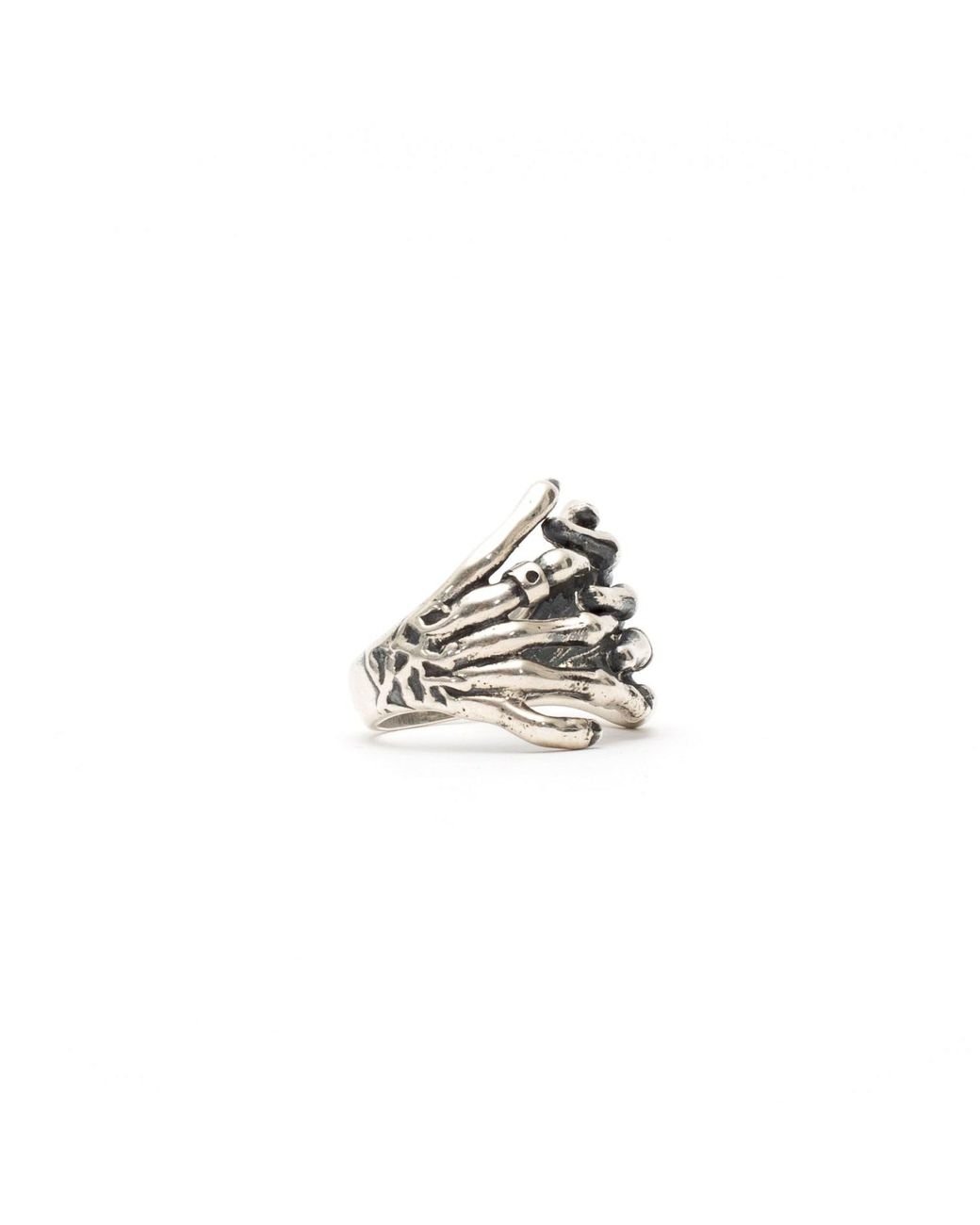 Serge Denimes Silver Skeleton Hands Ring in Metallic for Men | Lyst UK
