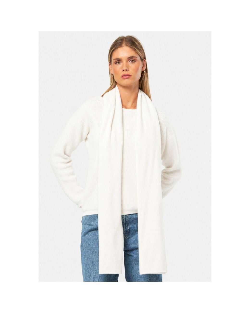 Helen Mcalinden White Neutrals Winter Cashmere Travel Wrap
