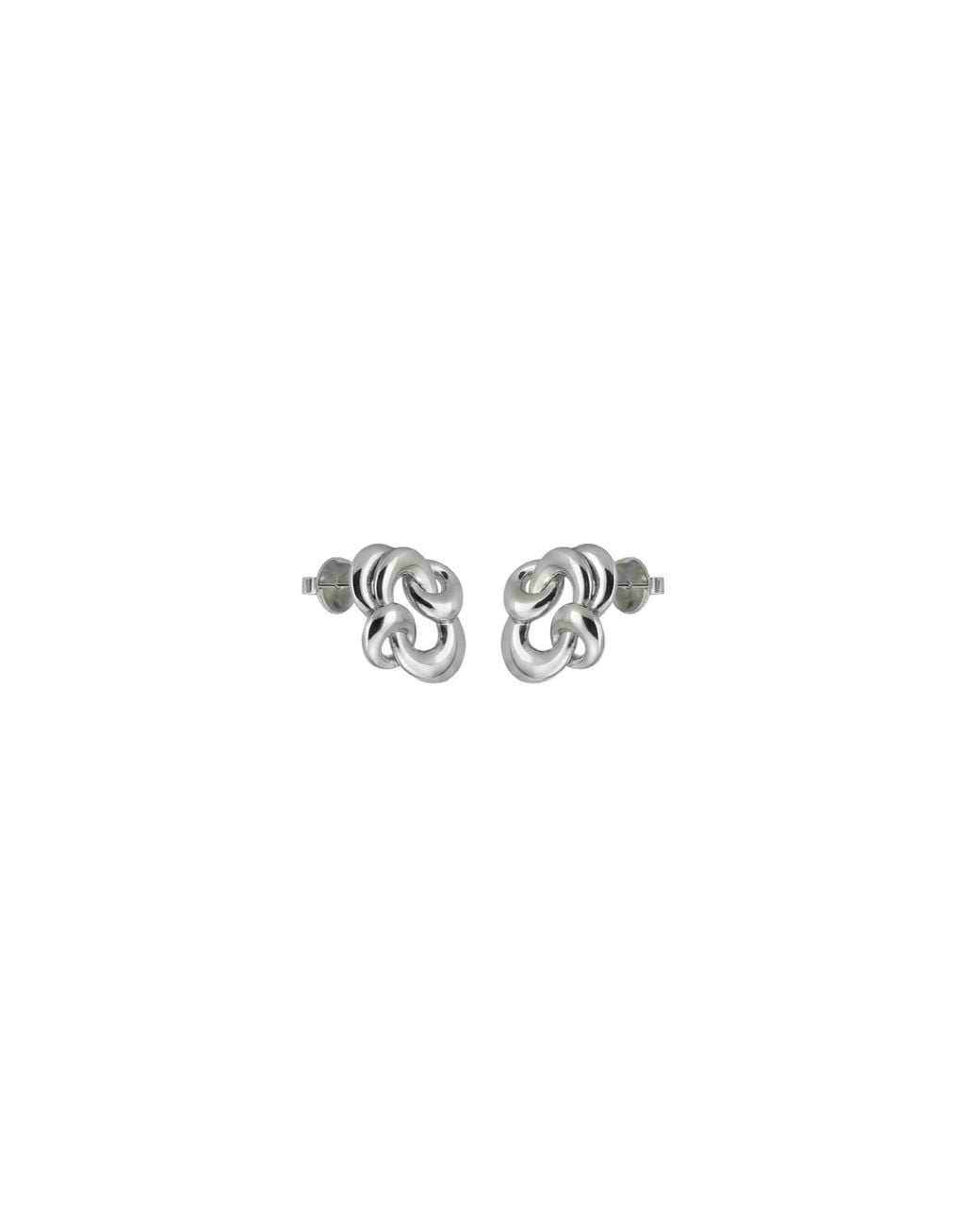 Gutta Design White Knot Earring Rhodium Plated