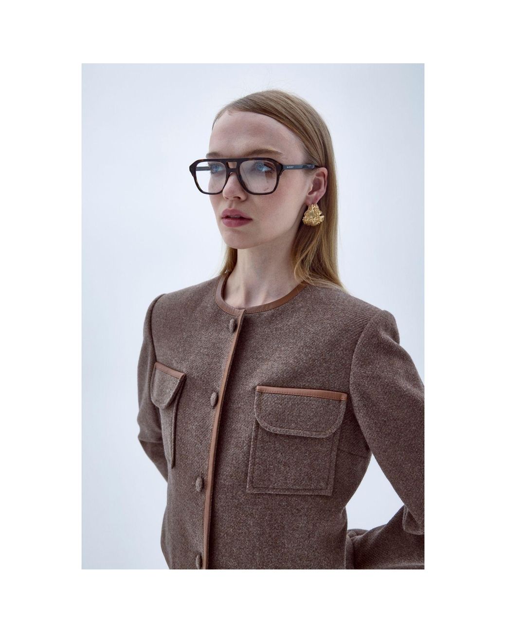 NAZLI CEREN Brown Irma Wool Jacket