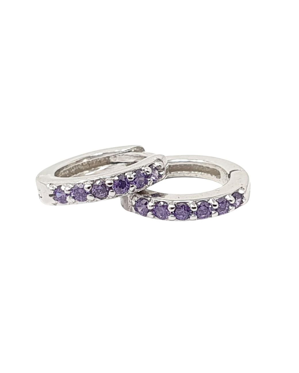 Sophelia White Amethyst February Birthstone Small Huggie Hoops