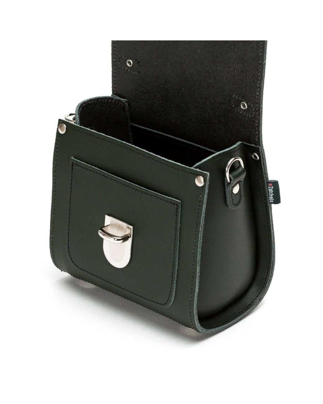 Zatchels Green Handmade Leather Sugarcube Plus- Ivy