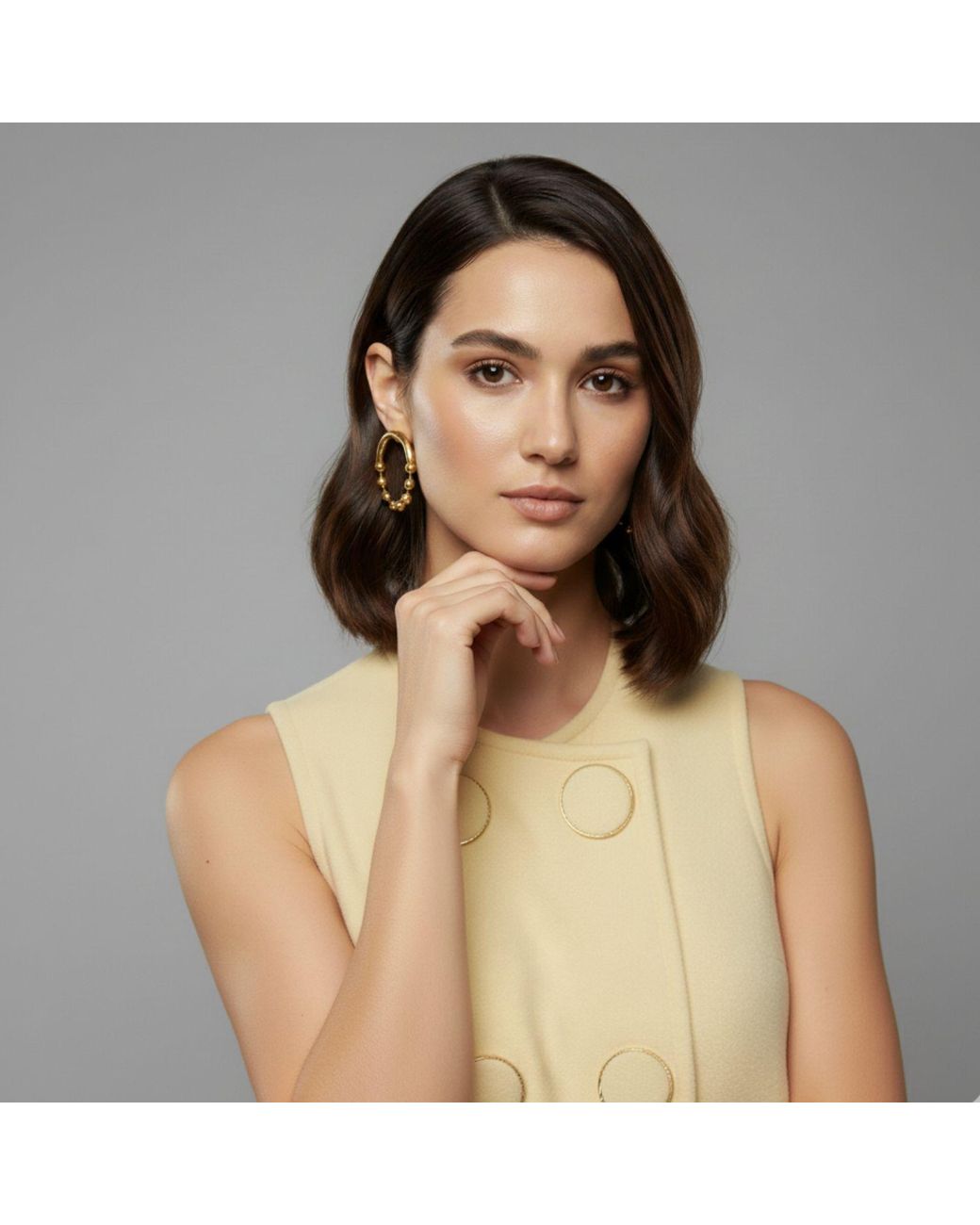 Jaredjamin White Small Orbita Amari Post Earrings