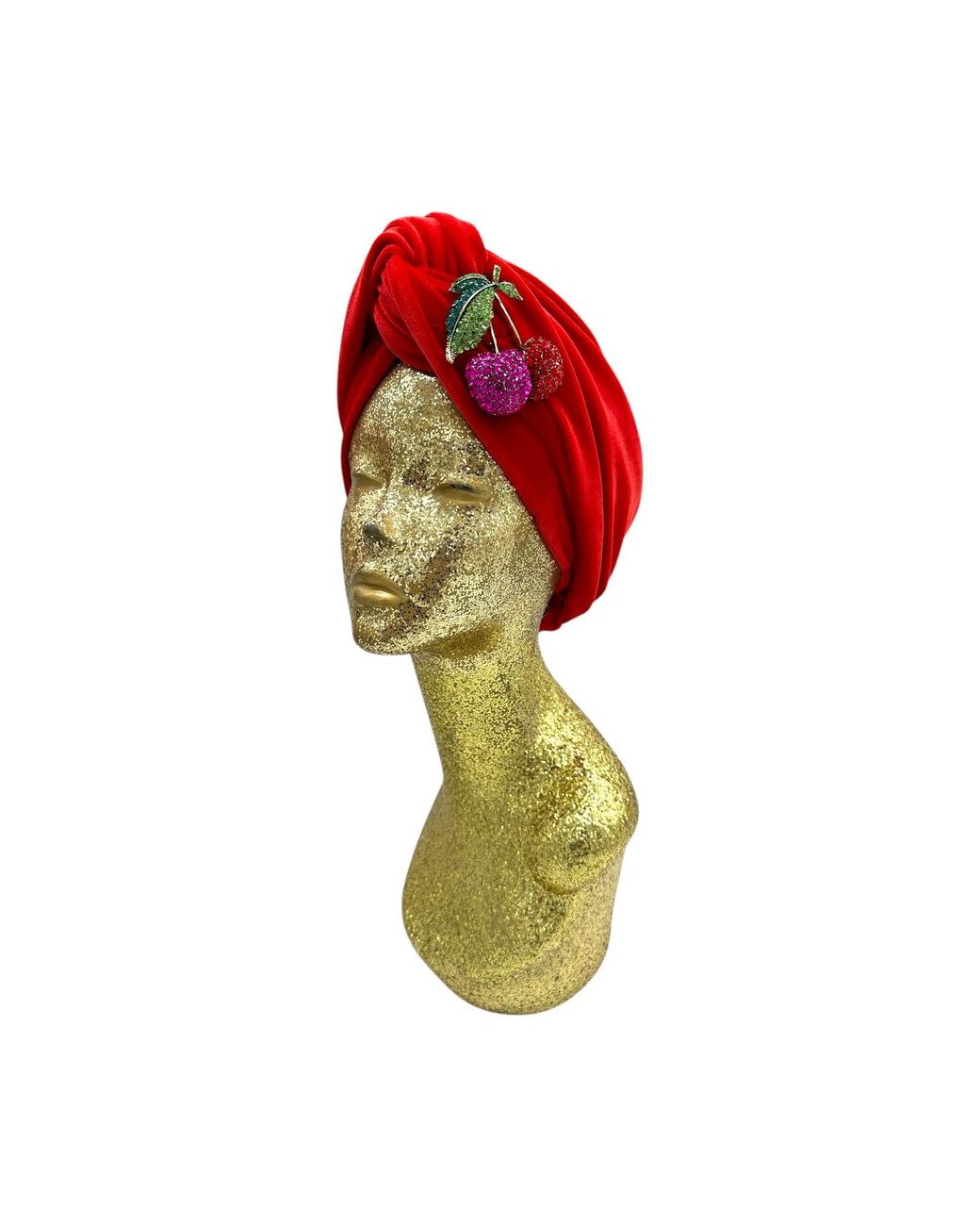 Julia Clancey Red Ruby X Cherries Turban