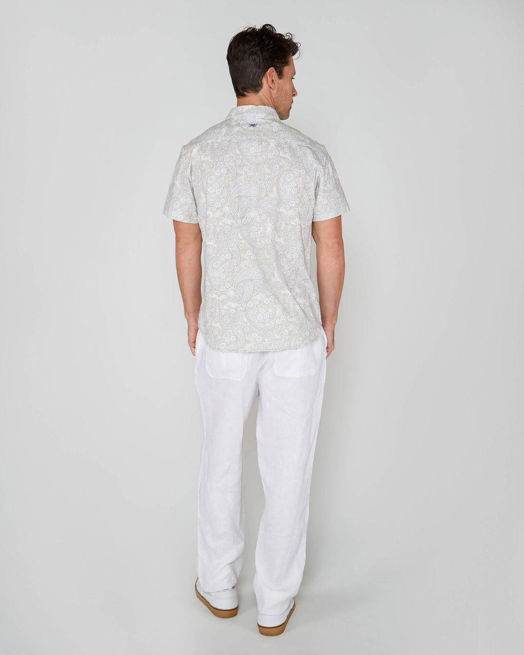 Lords of Harlech White Devon Linen Pant for men