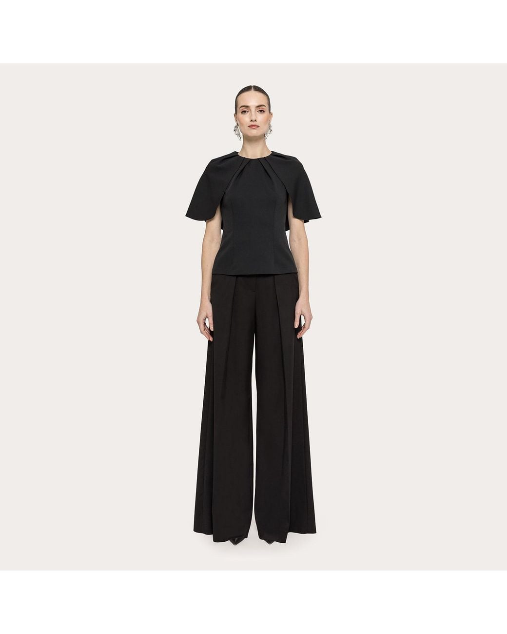 Nissa Black Cape-Design Top