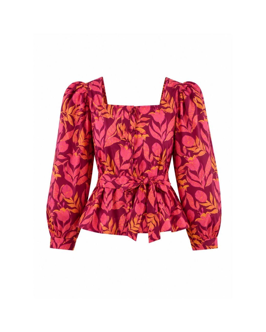 Mind Traveler Red Beth Burgundy Floral Blouse