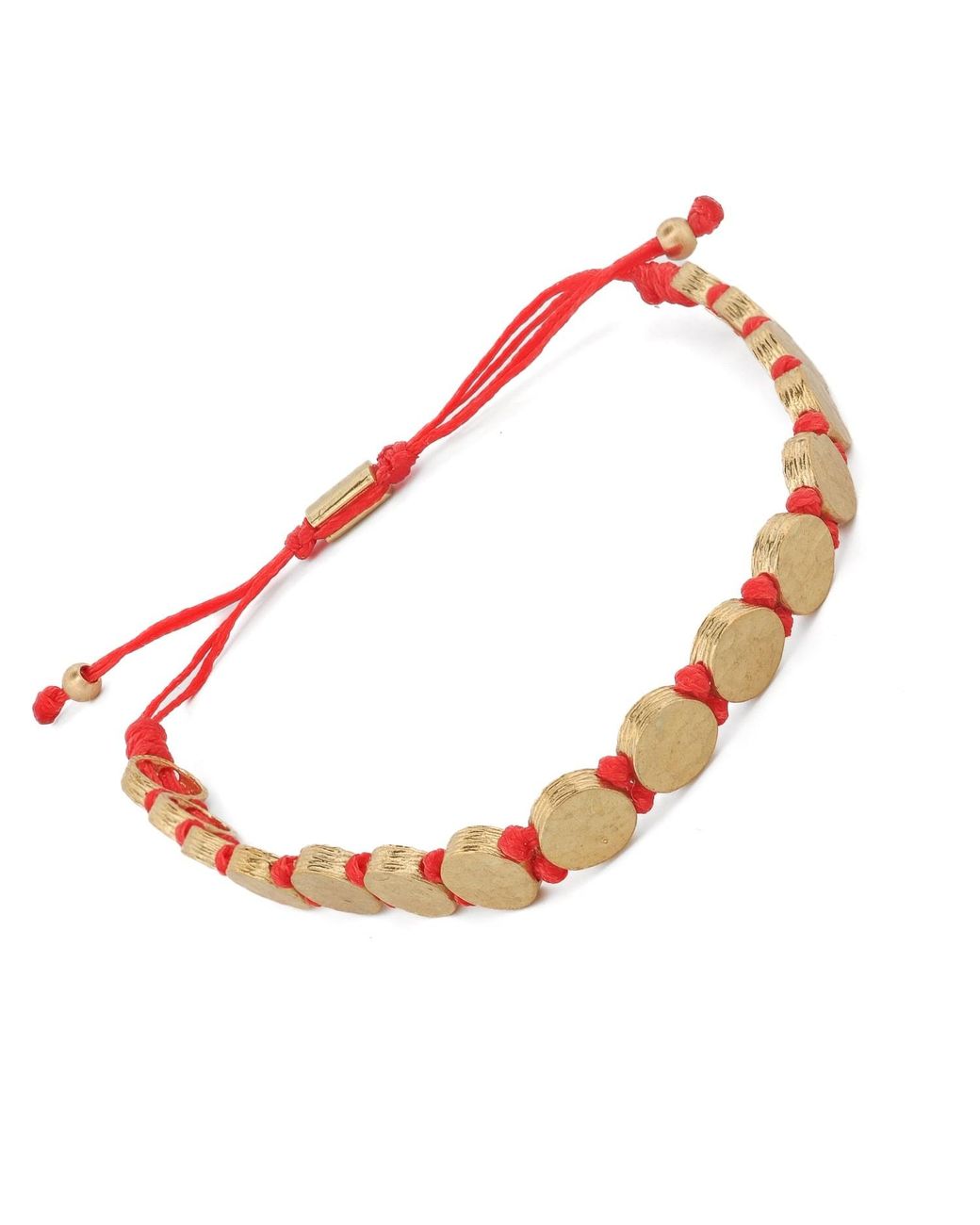 Ebru Jewelry Red Strength & Luck Adjustable Bracelet for men