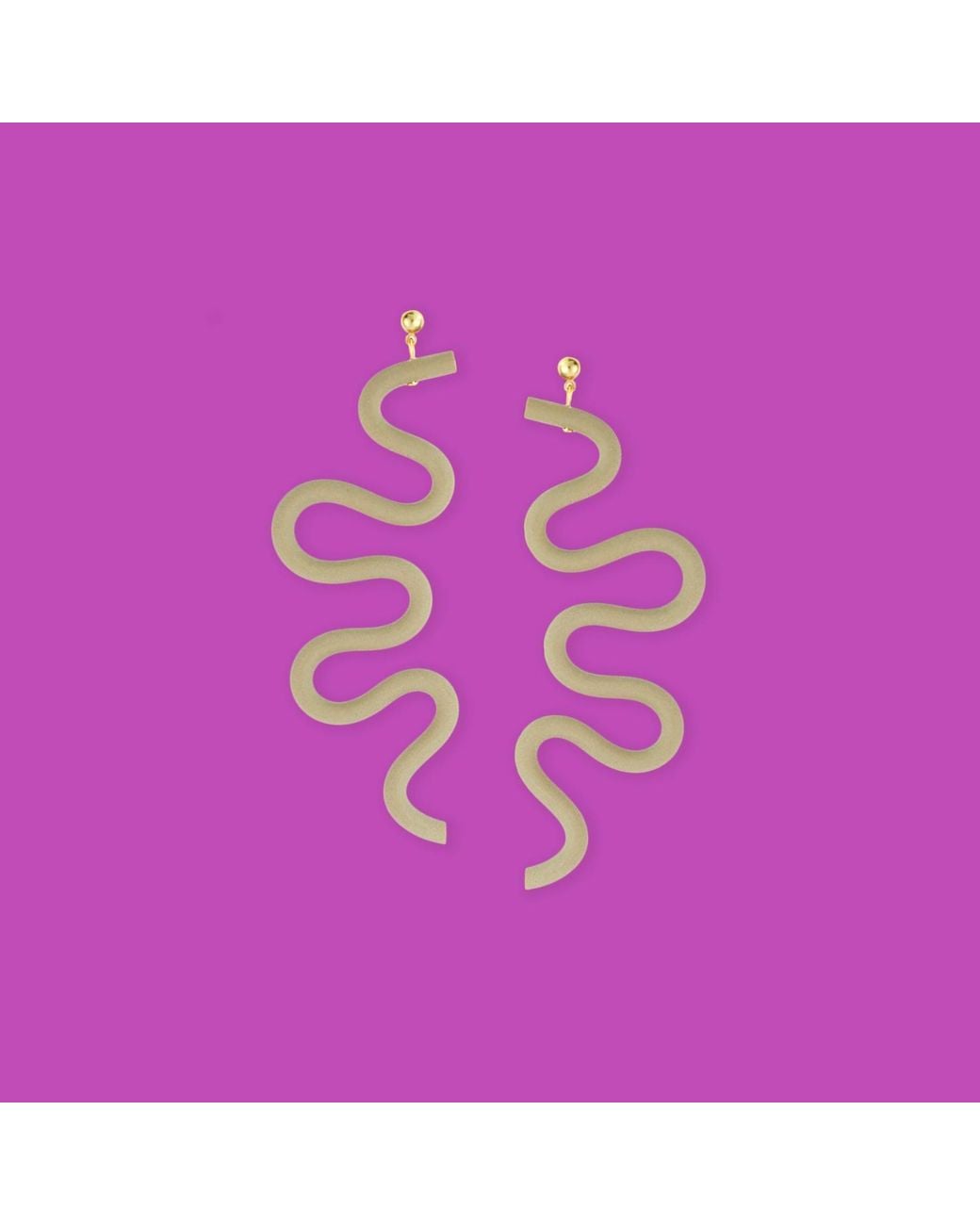 By Chavelli Metallic Neutrals Small Tube Squiggles Dangly Earrings