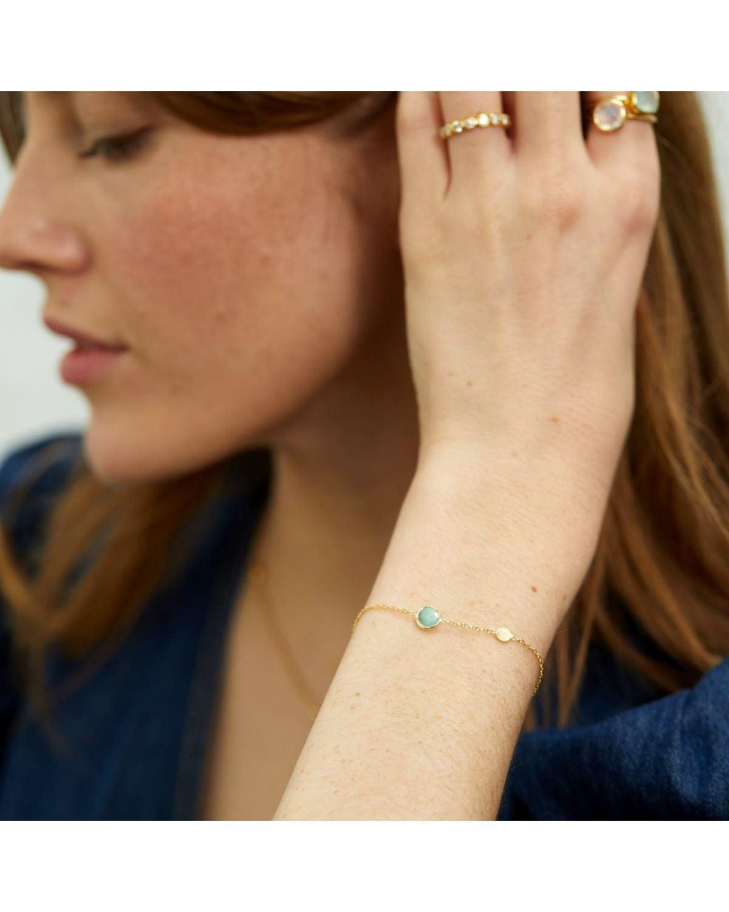 Auree Jewellery Metallic Salina Amazonite & Disc Bracelet