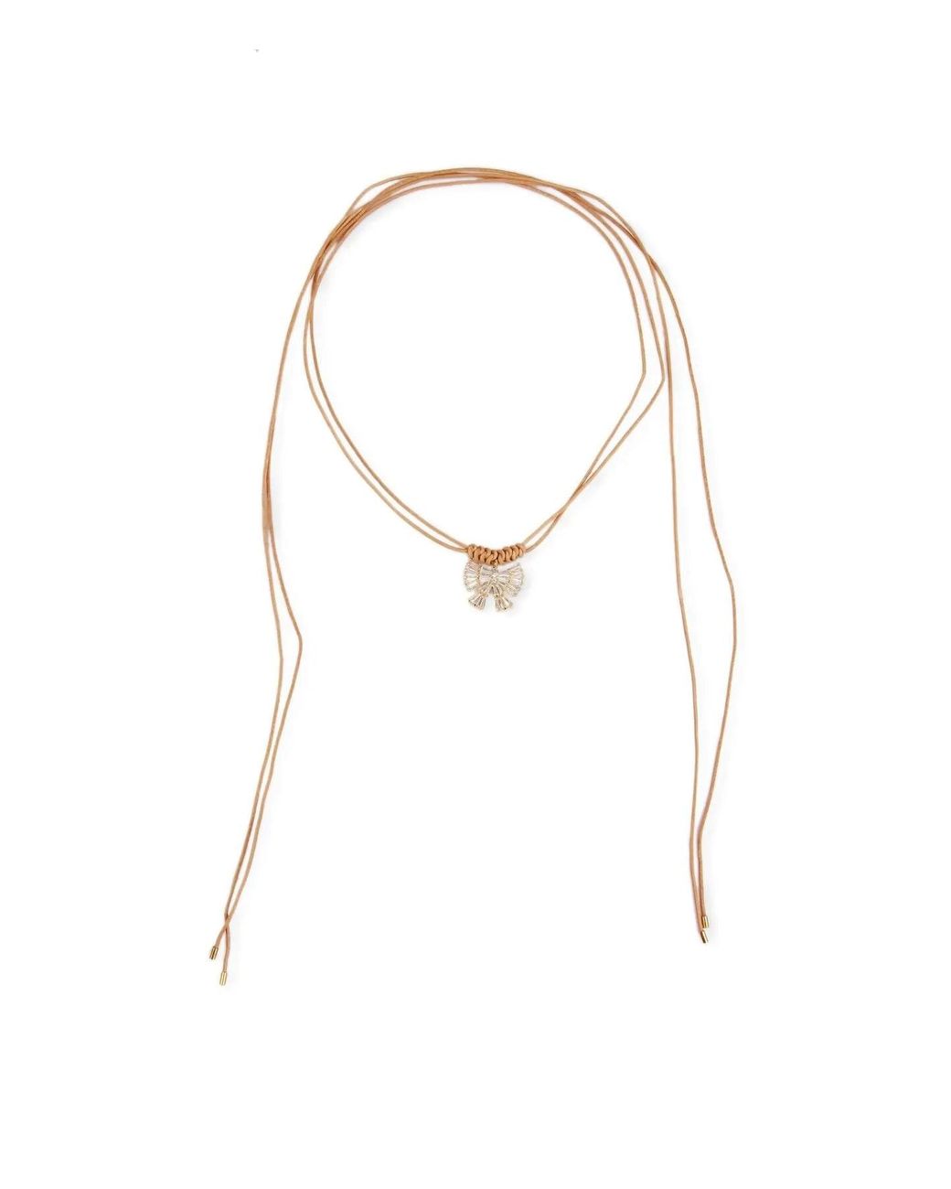 Saachi Multicolor Crystal Bow Leather Choker
