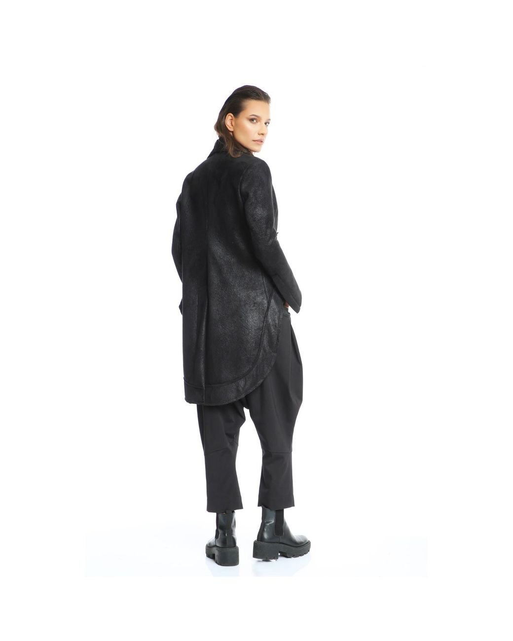 Silvia Serban Black Conical Pleated Pants