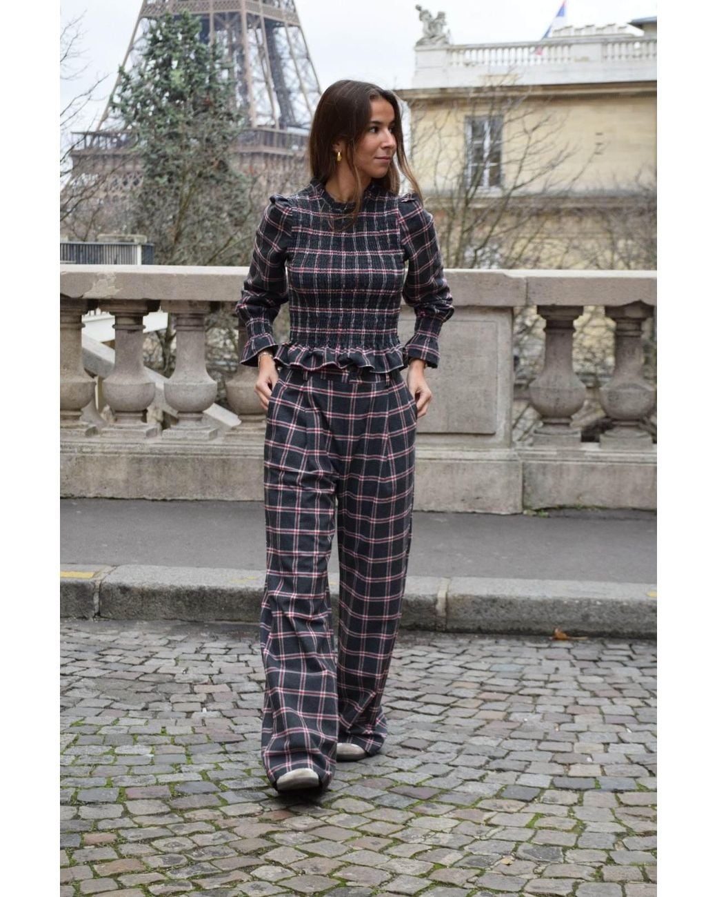 Mind Traveler Black Chia Alia And Checked Blouse