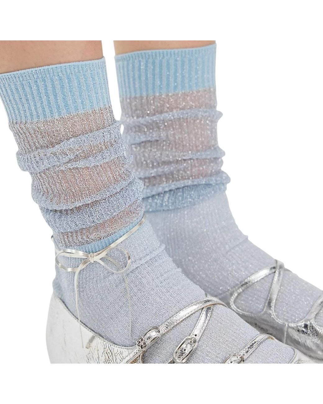 HIGH HEEL JUNGLE by KATHRYN EISMAN Gray Glitter Dance Socks