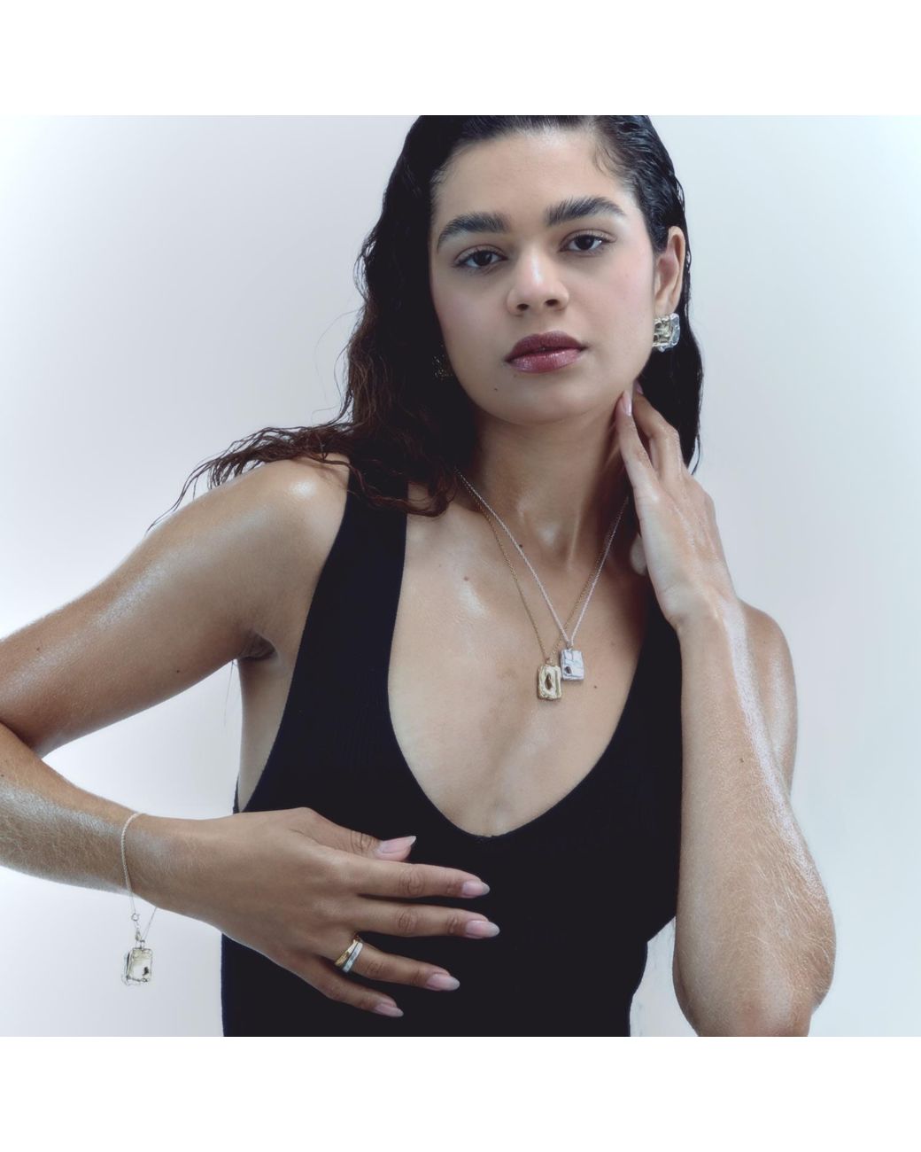 De Roms Metallic Large Abstract Molten Soulmate Necklace