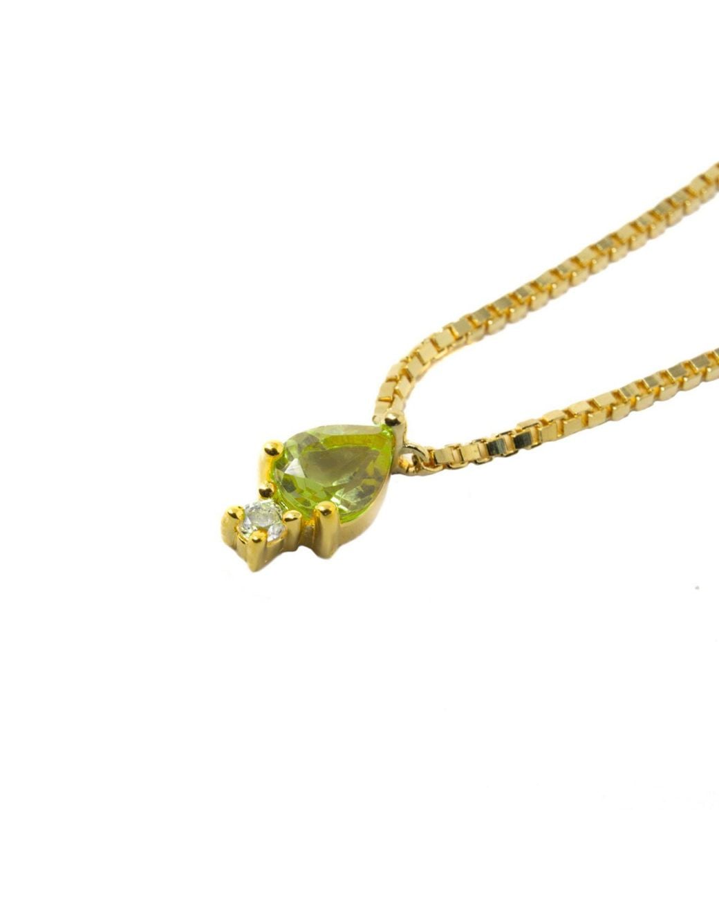NASI SILVER Yellow Pear Atarah Necklace- Peridot & Topaz
