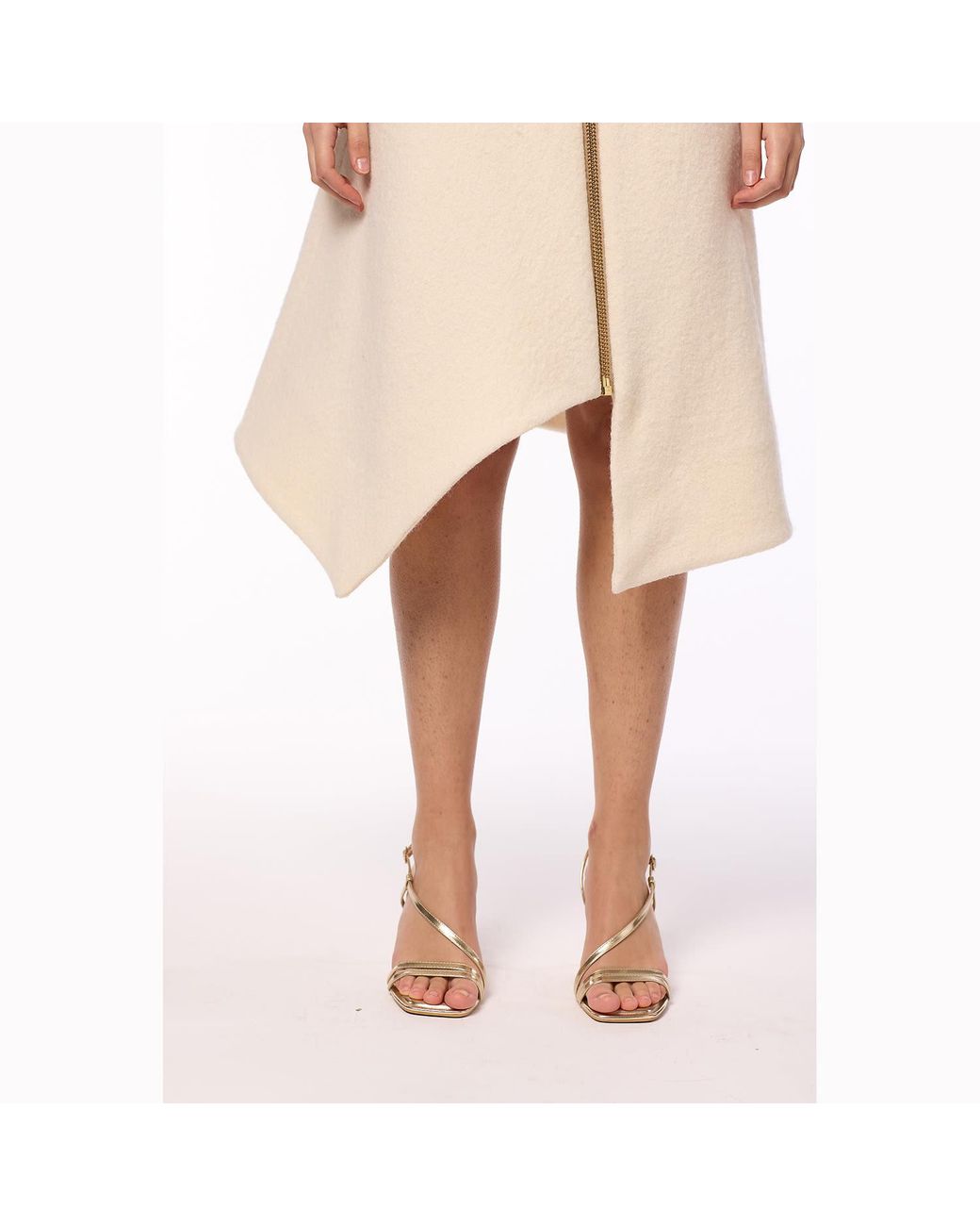 F.j.k by Farah Kadhimi Natural Emily The Ivory High Waisted Flirty Skirt