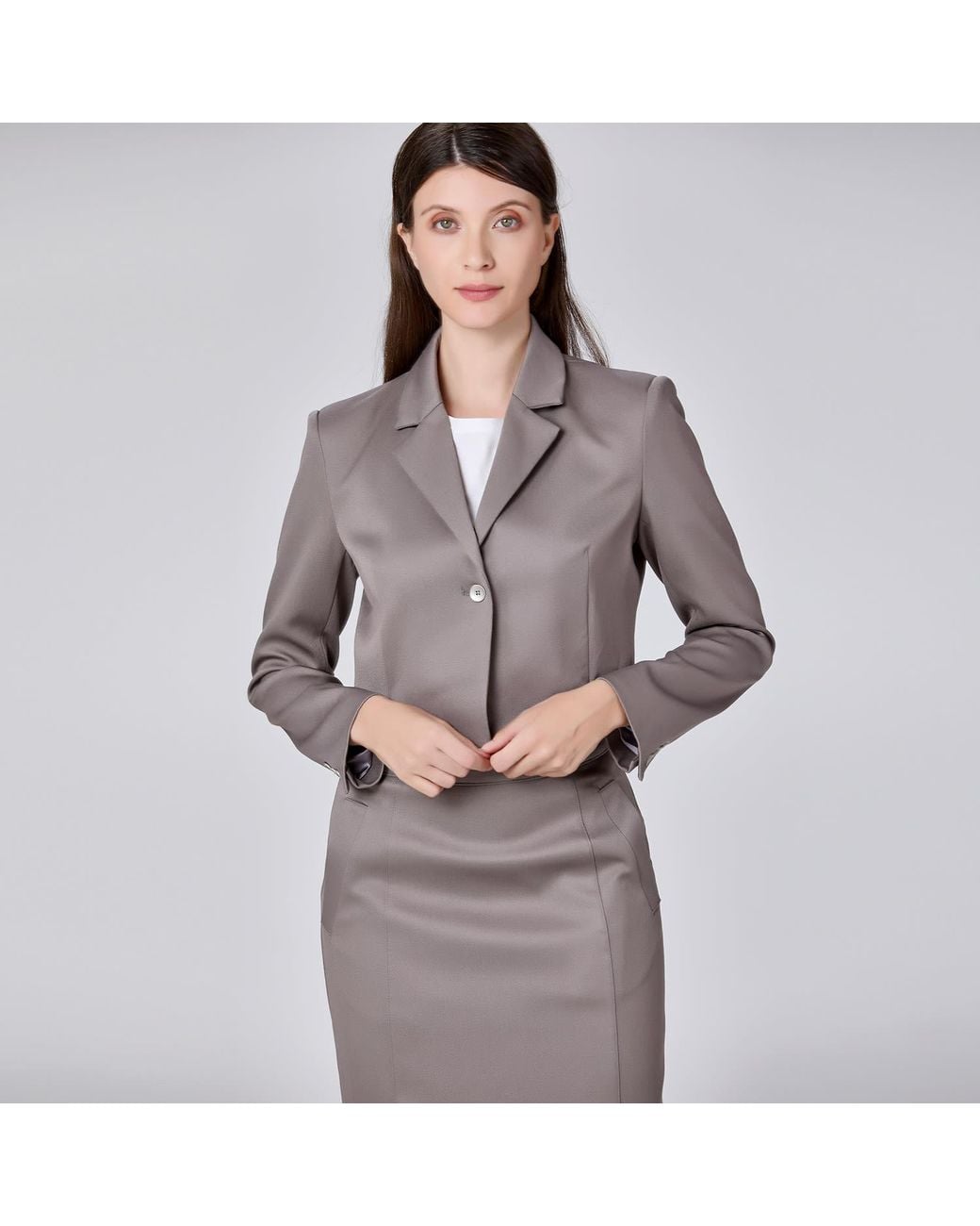 Smart and Joy Gray Crop Tailor Jacket