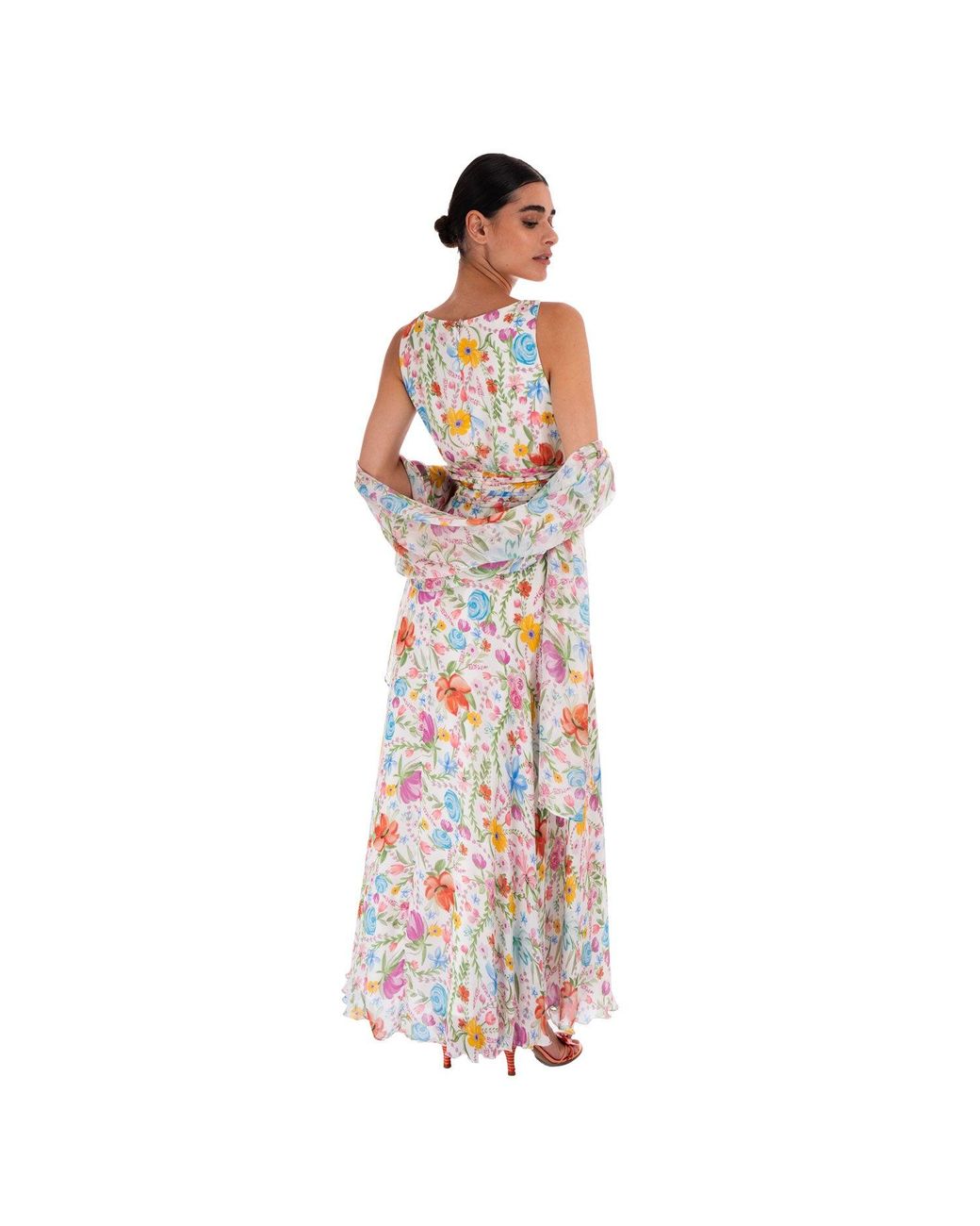 Sofia Tsereteli White Watercolour Garden Gown