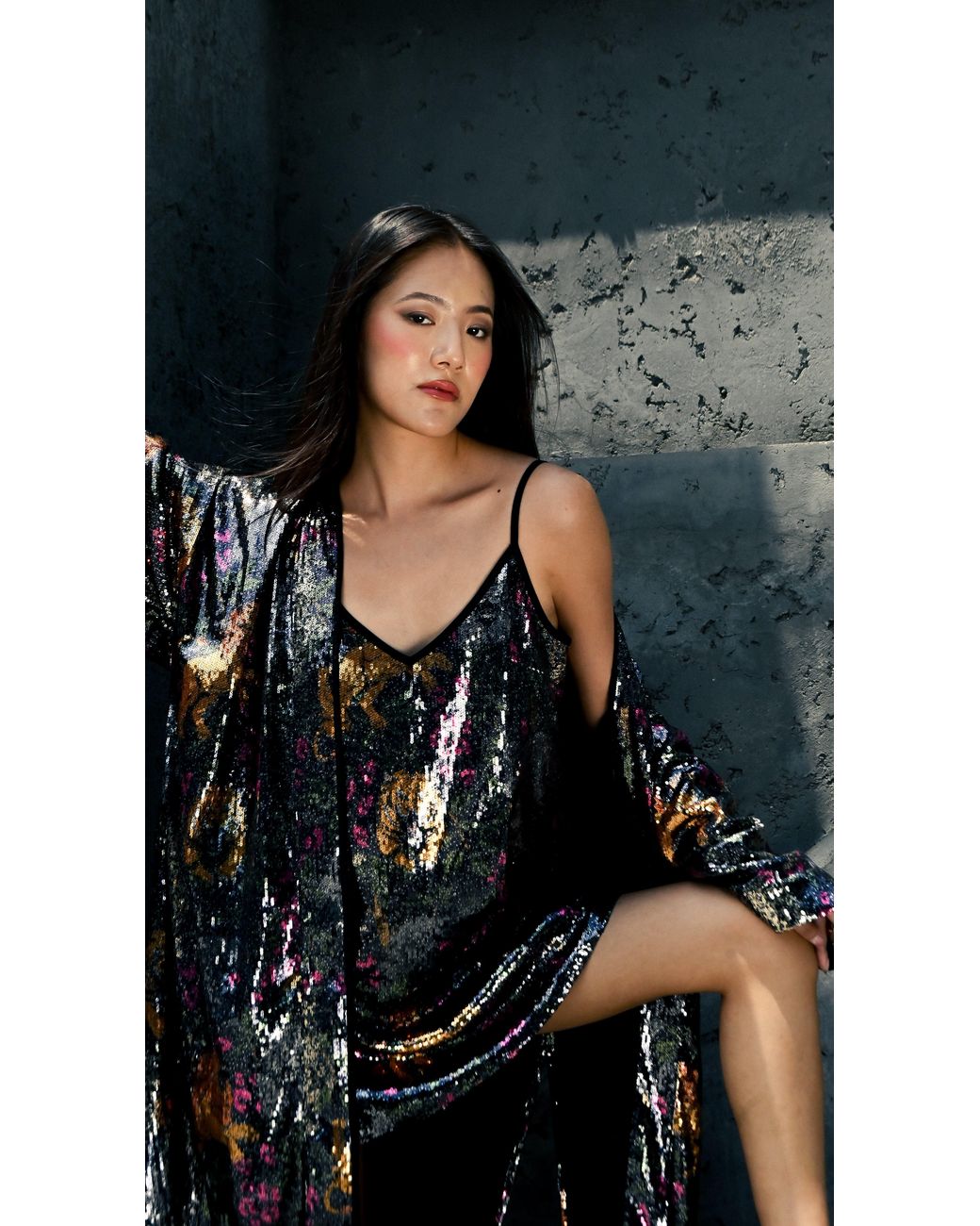 Any Old Iron Multicolor Big Cats Sequin Short Dress