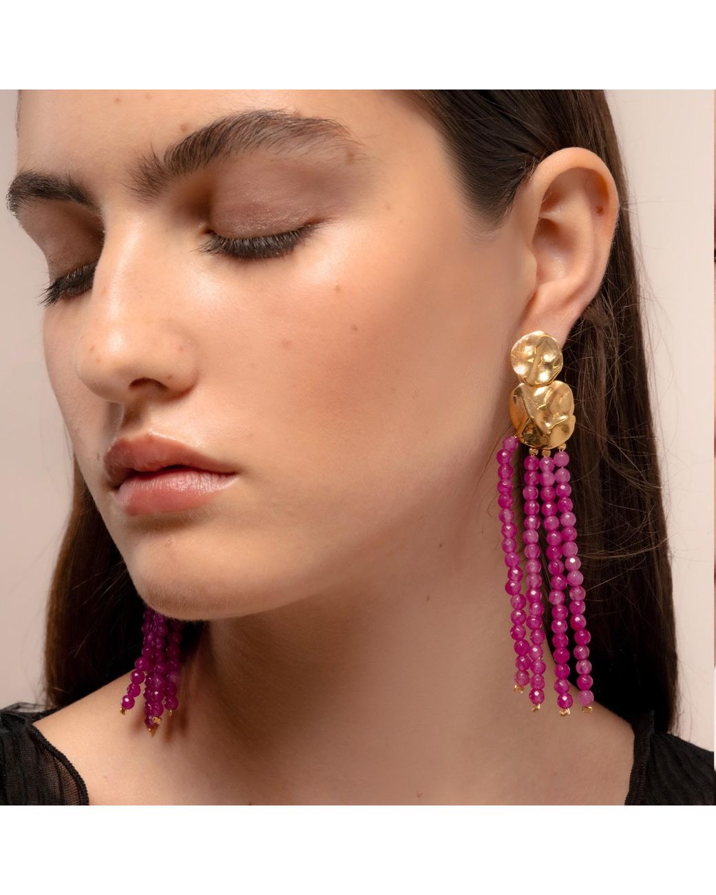 Lavani Jewels Multicolor Liliana Fuchsia Earrings