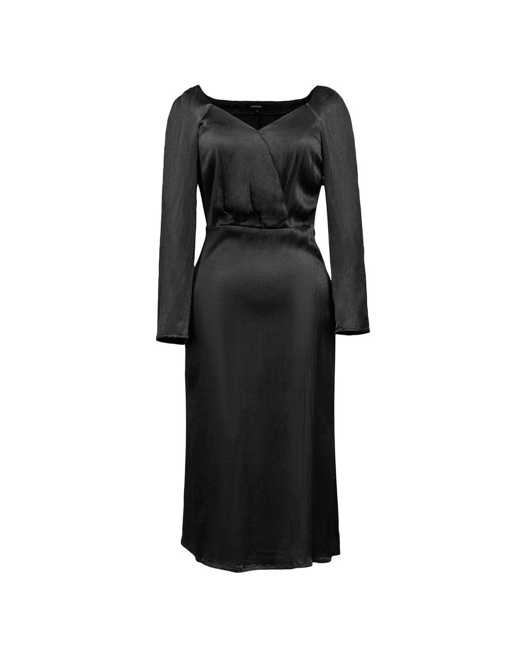 Smart and Joy Black Heart Cleavage Satin Dress