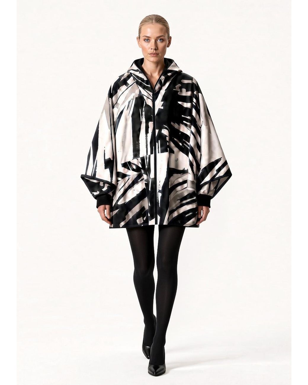 Maxjenny Black High-Tech Rain Poncho –