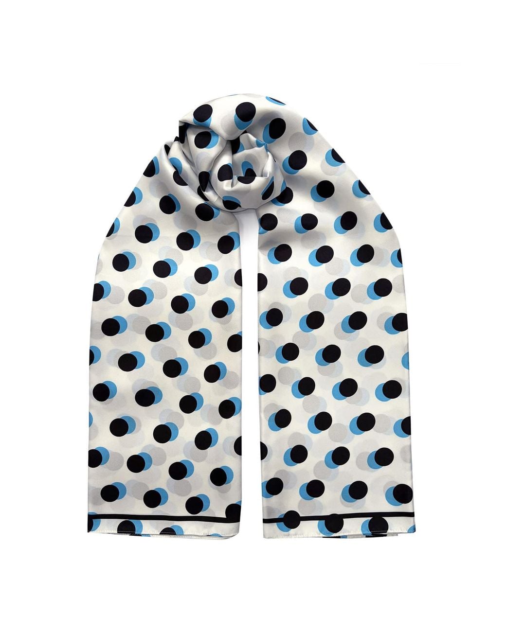 INGMARSON Blue Oversized Polka Dot Silk Scarf