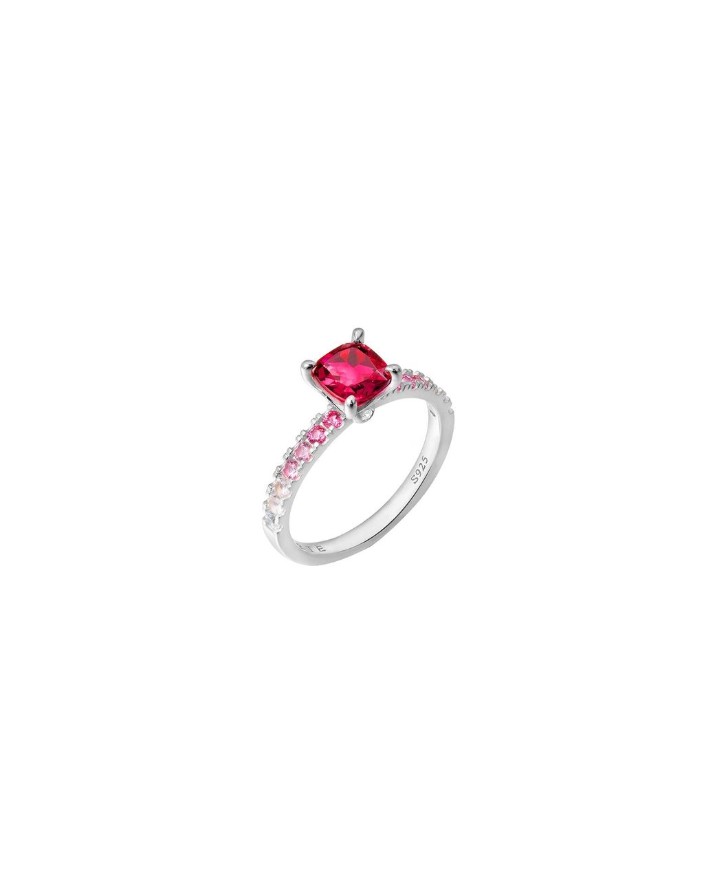 Arte Madrid Red Sprinkles Pavé Solitaire Ring