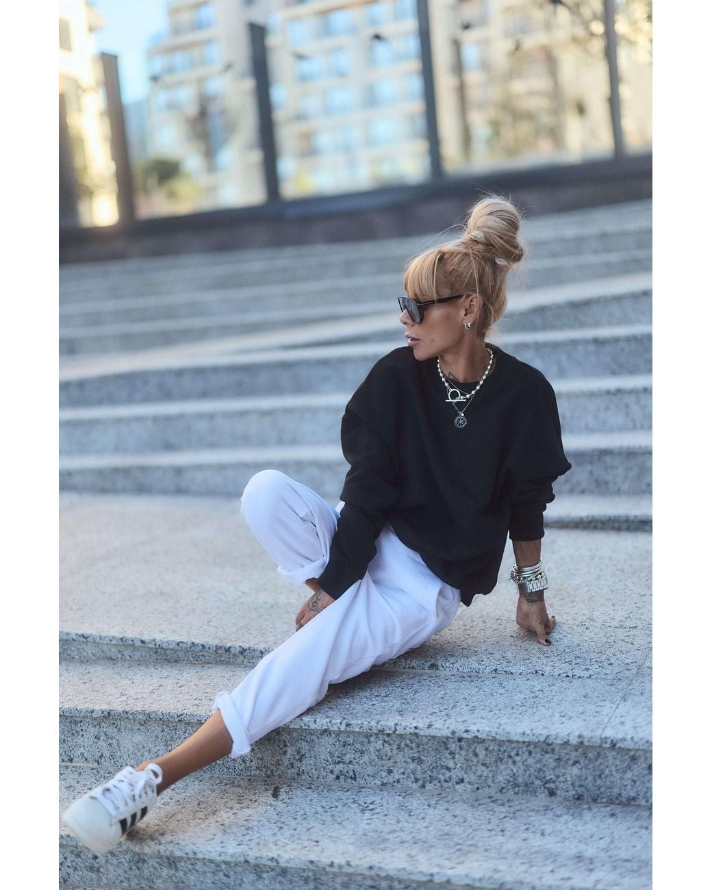 Clothes by Locker Room Black Oversized Sweatshirt & Jogger Set