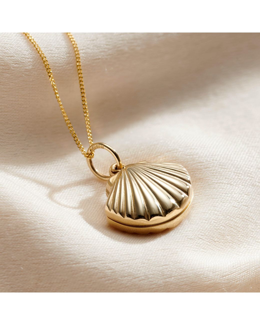 Posh Totty Designs Metallic 9Ct Shell Locket Necklace