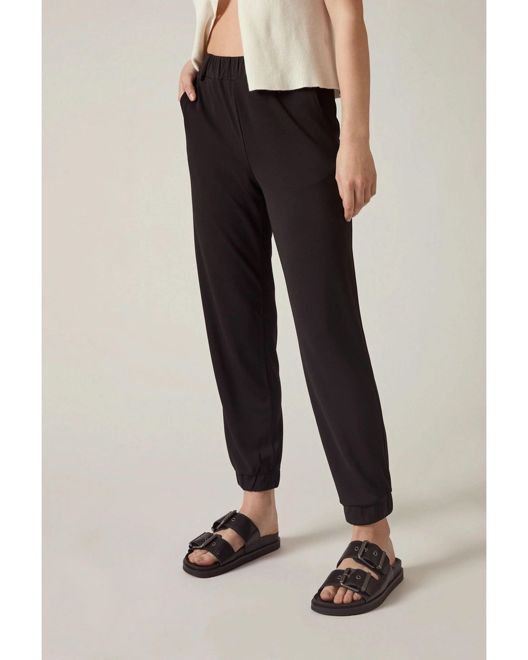 James Lakeland Black Jersey Jogger Trousers