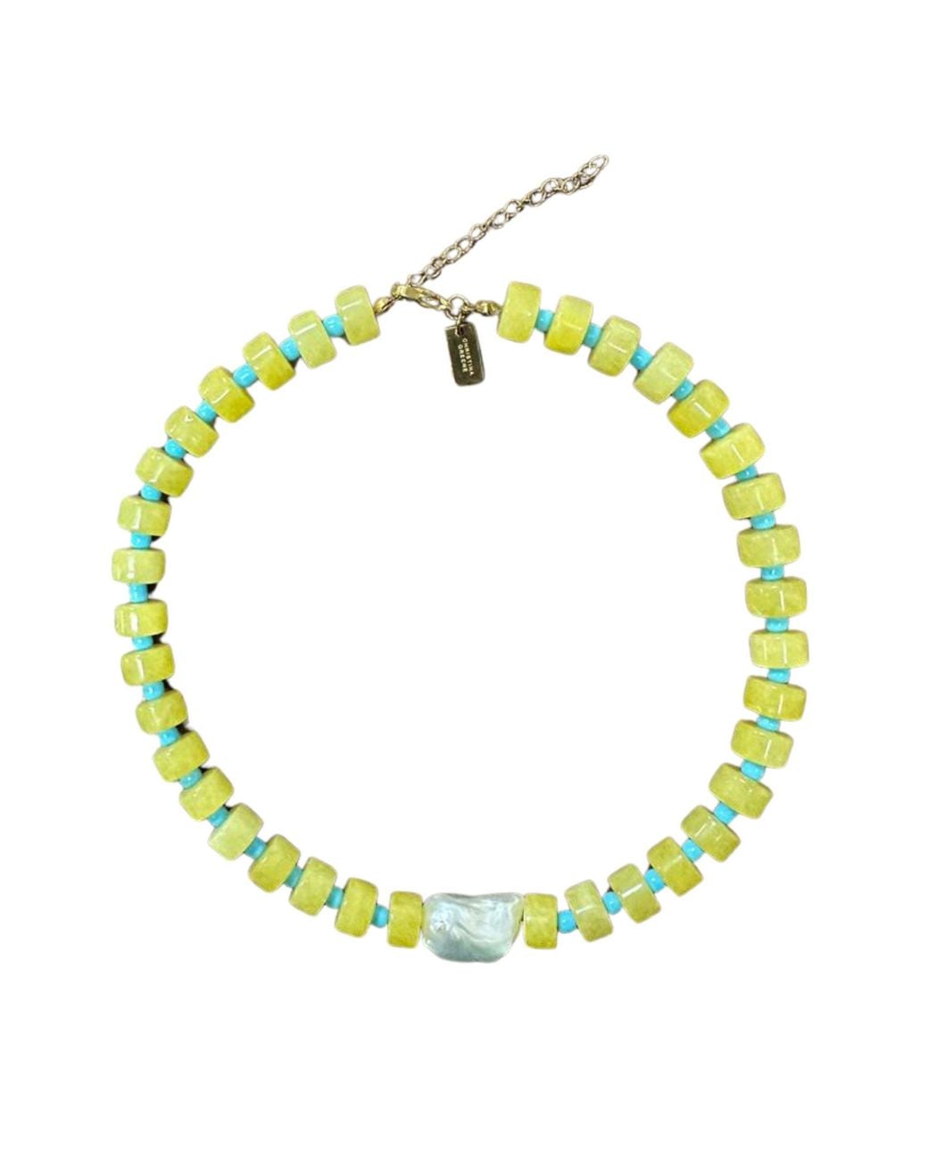 Christina Greene Yellow Bright Side Baroque Pearl Beaded Necklace