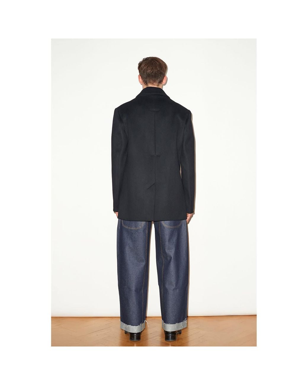 Hegarty London Black Cashmere And Wool Pea Coat for men
