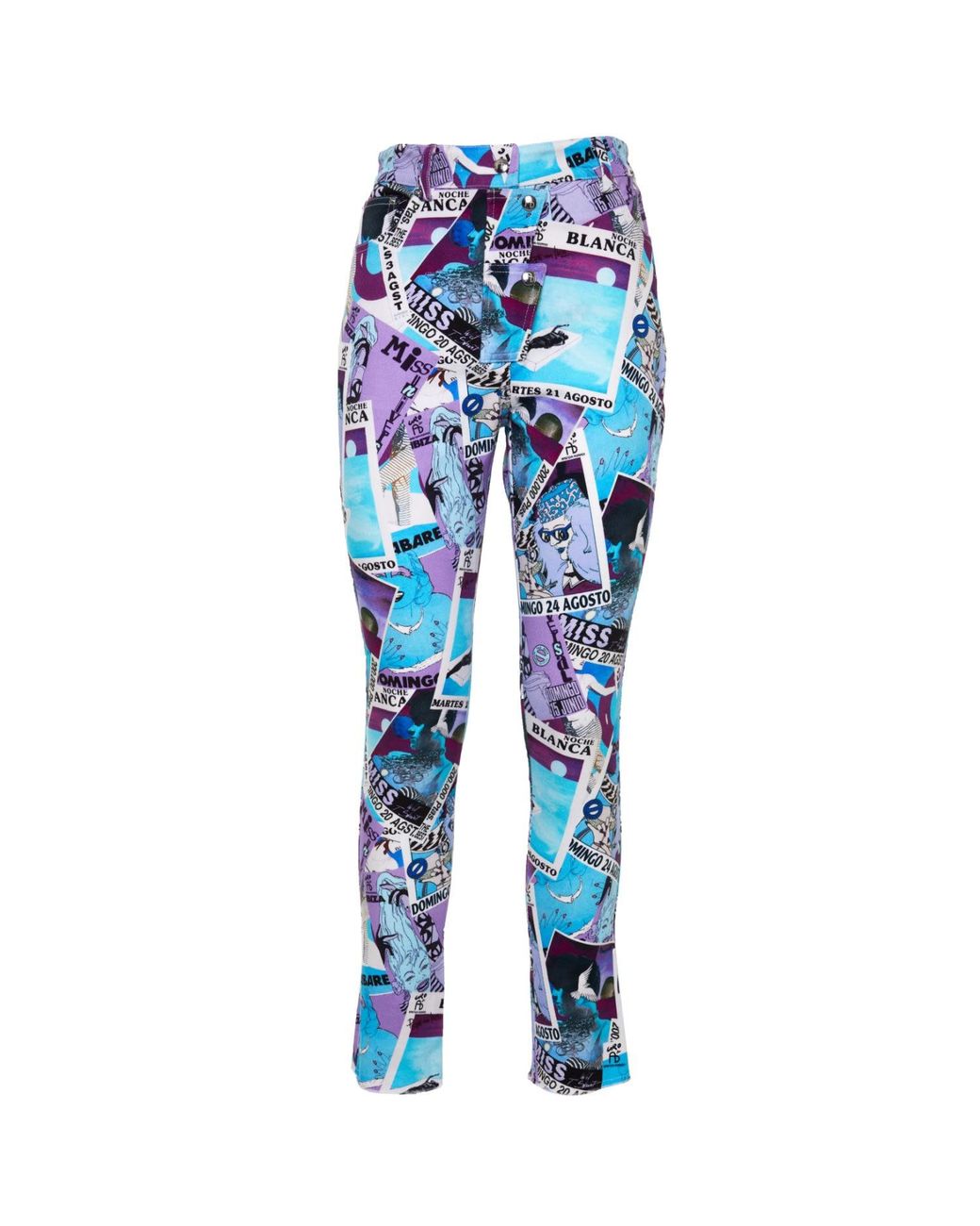 Brenda Agradi Blue Ibiza Style Printed Trousers