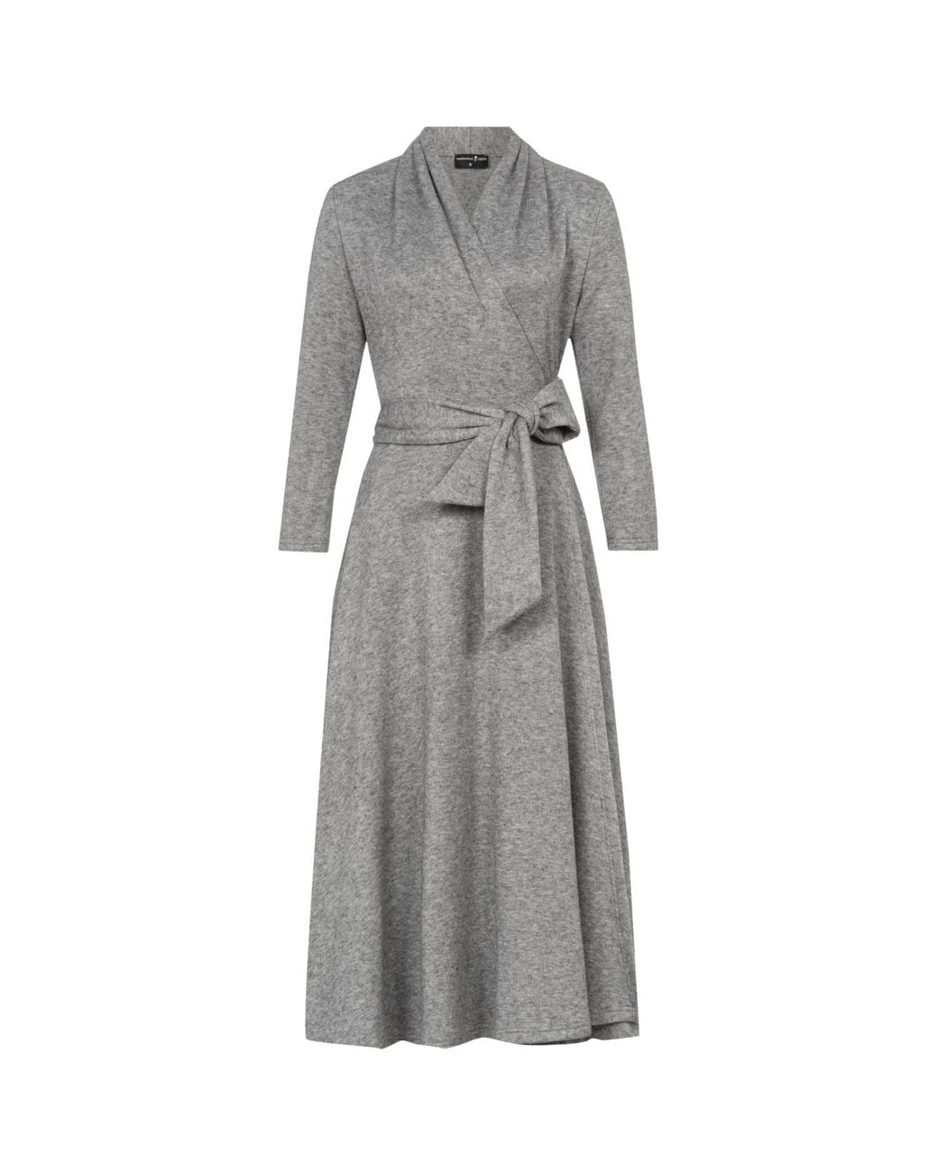 Marianna Déri Gray Knitted Wrap Dress