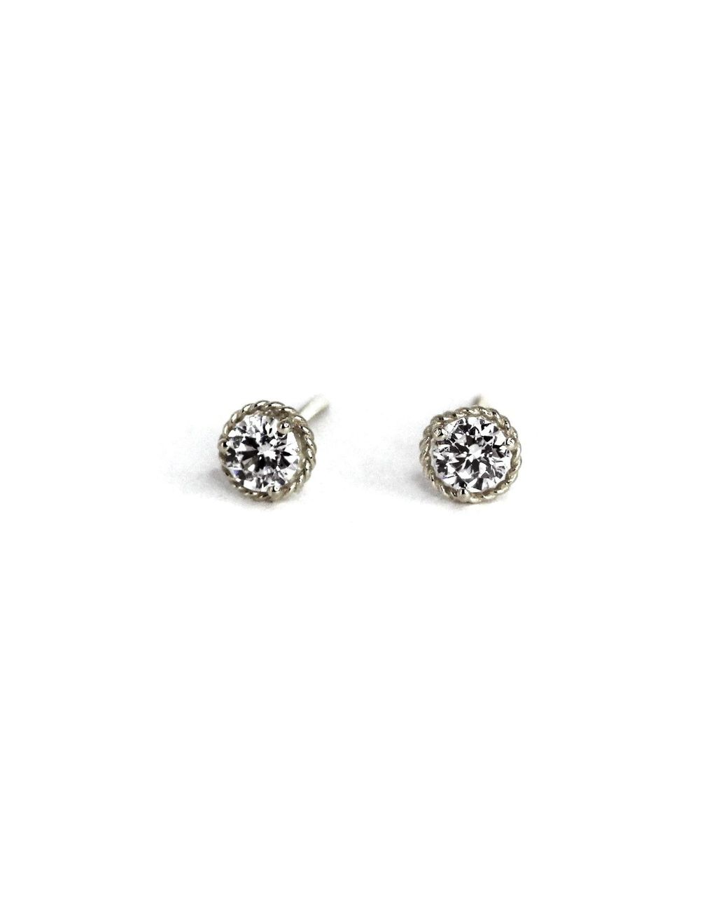 VicStoneNYC Fine Jewelry White Antique Lab Diamond Stud Earrings