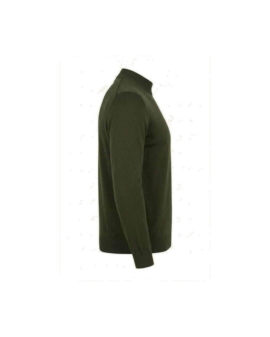 Ron Tomson Green Mock Neck Relaxed Sweater for men