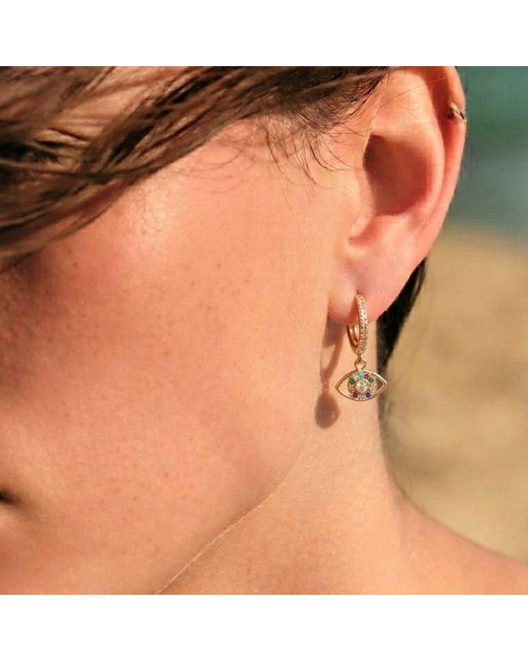 With Love Darling Metallic Eye Hoops