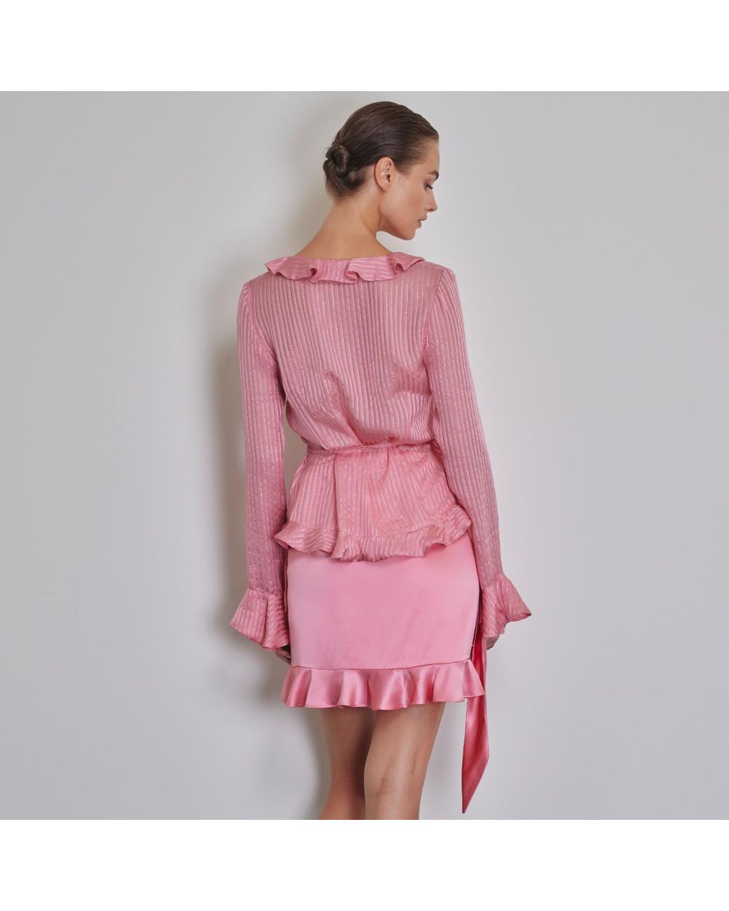 Anse Victorin Pink Lisa Silk Skirt